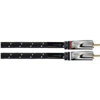 Audio-Kabel 2x Cinch-St./St. (1m) Cinchkabel Gewebe vergoldet schwarz