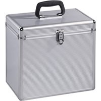 LP-Koffer 50 Tonträger Aufbewahrung silber