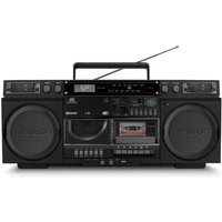 Life P66538 Boombox (MD44538) Radio-Rekorder mit CD + Kassette schwarz