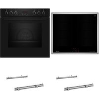 HMK220IFP Herdset mit Induktionskochfeld bestehend aus E2CCG6AK4+M66SBX1M0+2xZ1608BX0 schwarz + edelstahl