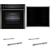 HMK320SIF Herdset mit Induktionskochfeld bestehend aus E1ACE2AG4+M66SBX1M0+2xZ1608BX0 graphit + edelstahl