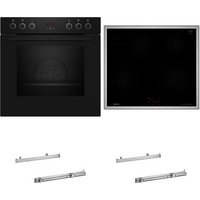 HMK220I Herdset mit Induktionskochfeld E1CCD2AK4+M56SBF1M0+2xZ11TI15X0 schwarz + edelstahl