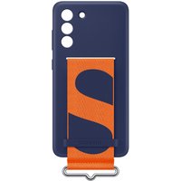 Silicone Cover mit Strap für Galaxy S21 FE 5G navy