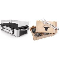 LONO Master Grill + 12tlg Steakbes. Barbecue-Tischgrill cromargan matt